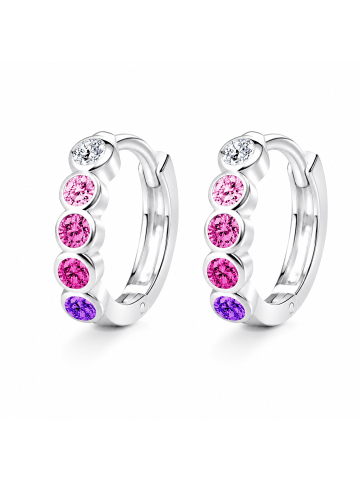 schmuck23 Creolen 925 Silber Zirkonia 0,3 cm x 1,2 cm