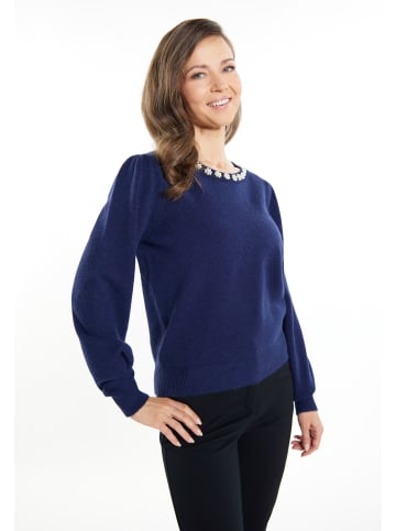 Usha Damen Pullover Mit Perlen in Marine
