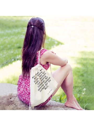 Mr. & Mrs. Panda Gym-Tasche Wir sind, was wir... mit Spruch in Creme