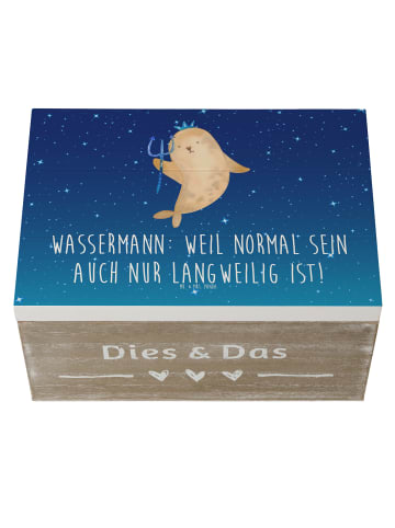 Mr. & Mrs. Panda Box Wassermann Unikat mit Spruch in Sternenhimmel Blau