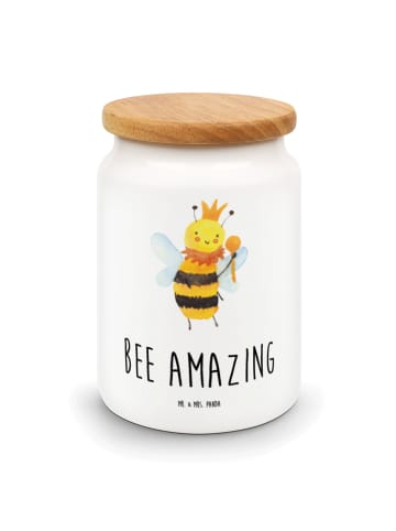 Mr. & Mrs. Panda Kaffeedose Biene König mit Spruch in Weiß