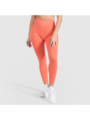 SMILODOX Kompression Leggings Amaze Ripp in Orange Melange