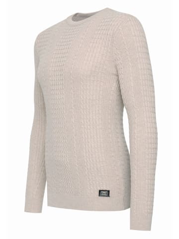 Rusty Neal Super-Slim-Fit Streetwear Fein Strick Pullover in Beige