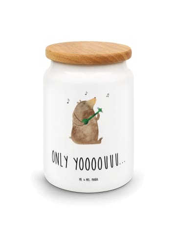 Mr. & Mrs. Panda Teedose Bär Gitarre mit Spruch in Weiß