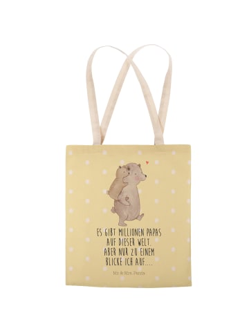 Mr. & Mrs. Panda Shopper Papa Bär mit Spruch in Gelb Pastell