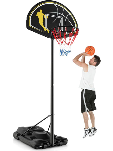 COSTWAY Basketballständer 130-305 cm höhenverstellbar in Schwarz