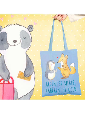 Mr. & Mrs. Panda Tasche Konflikte friedlich lösen mit Spruch in Sky Blue