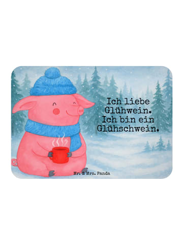 Mr. & Mrs. Panda Magnet Schwein Glühwein Design mit Spruch in Weiß