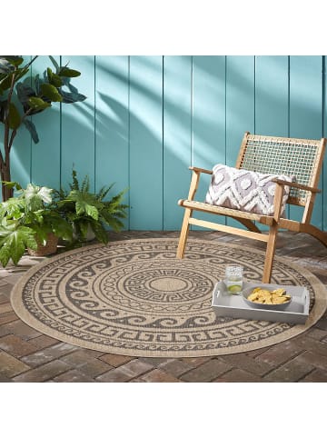 KADIMA DESIGN Teppich Outdoor Waschbar Vintage LOCARNO Strapazierfähig OEKO-TEX in Schwarz