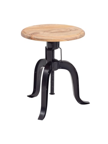 KADIMA DESIGN Drehhocker 39x62,5x39 cm Akazie Massivholz / Metall Drehbar,
