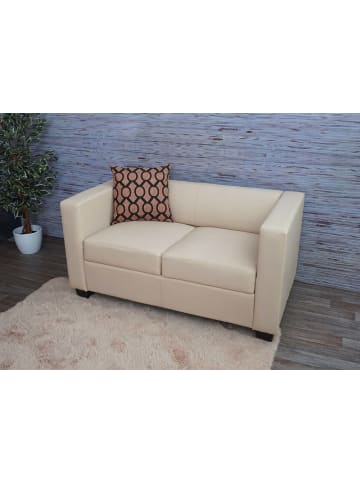 MCW 2er Sofa Lille, Kunstleder, Kunstleder, creme