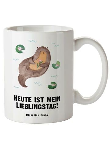 Mr. & Mrs. Panda XL Tasse Otter Seerose mit Spruch in Weiß