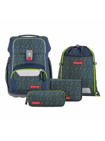 Step by Step Basis Schulranzen-Set 4-teilig Set „Green Geometric