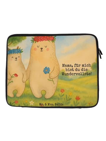 Mr. & Mrs. Panda Laptoptasche Bären mit Blumenkranz Design mit S... in Weiß