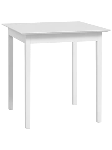 HOMCOM Esstisch-75L x 75B x 76H cm-Weiß