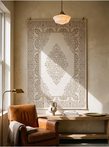KADIMA DESIGN ERESMA Teppich Kurzflor Creme 80x150 Orientalisch Polyester Wohnzimmer in Creme