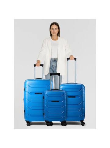 Polestream Strz by Asteroid 4 Rollen Kofferset 3-teilig mit Dehnfalte cobalt blue