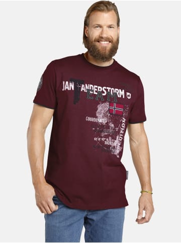 Jan Vanderstorm T-Shirt SÖLVE in dunkelrot