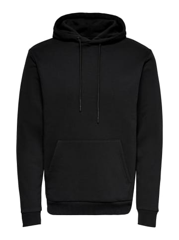 Only&Sons Weicher Kapuzen Pullover Basic Hoodie ONSCERES in Schwarz