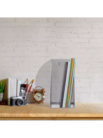 relaxdays 8x Stehsammler in Silber - (B)16 x (H)32 x (T)24,5 cm