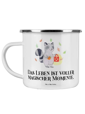 Mr. & Mrs. Panda becher emaille Waschbär Laterne mit Spruch in Weiß