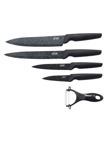 Secret de Gourmet Küchenmesser-Set, 5-teilig in schwarz