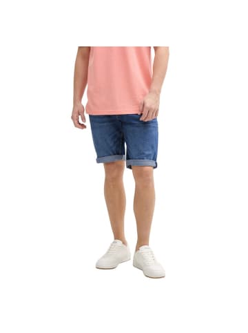 TOM TAILOR Denim Short in used dark stone blue denim