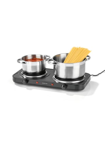 Gourmet Maxx Doppelkochplatte 2500W schwarz Schwarz