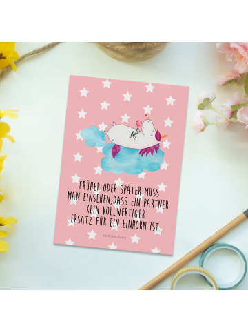 Mr. & Mrs. Panda Wanddeko Einhorn Verliebt mit Spruch in Rot Pastell