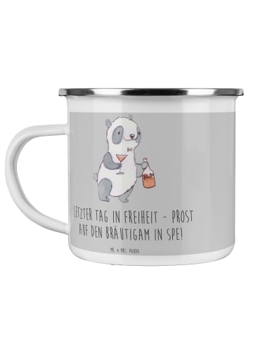 Mr. & Mrs. Panda Becher Emaille Junggesellenabschied Feier mit S... in Heather Grey