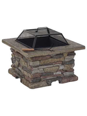 Beliani Feuerstelle für Holz KELUD in Grau - (W) 72 x (H) 47 x (L) 73 cm