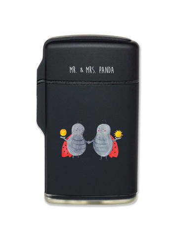 Mr. & Mrs. Panda Feuerzeug Sternzeichen Zwilling ohne Spruch in Schwarz