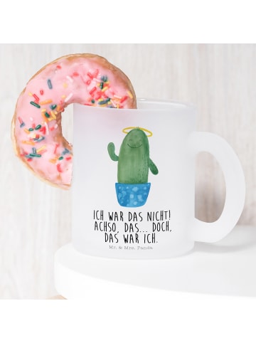 Mr. & Mrs. Panda Teeglas Kaktus Heilig mit Spruch in Transparent