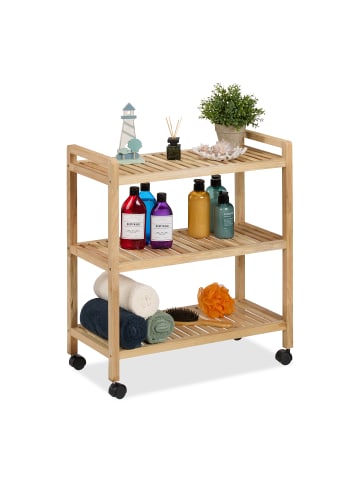 relaxdays Badregal in Natur - (B)65 x (H)72 x (T)31 cm