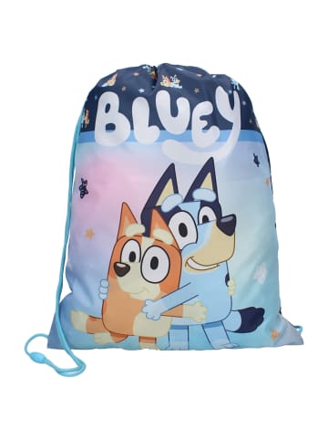 COFI 1453 Bluey Kordelzugbeutel Smoochy Kiss für Schule & Freizeit 44 x 36 cm in Blau