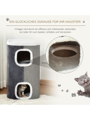 Pawhut Kratztonne Grau+Weiß 40L x 40B x 74H cm