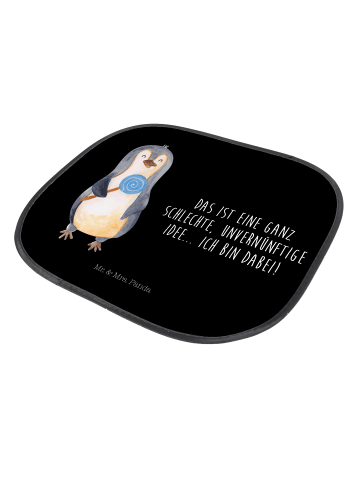 Mr. & Mrs. Panda Auto Sonnenblende Pinguin Lolli mit Spruch in Schwarz