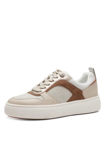 Tamaris Plateau Schnürschuhe in Beige