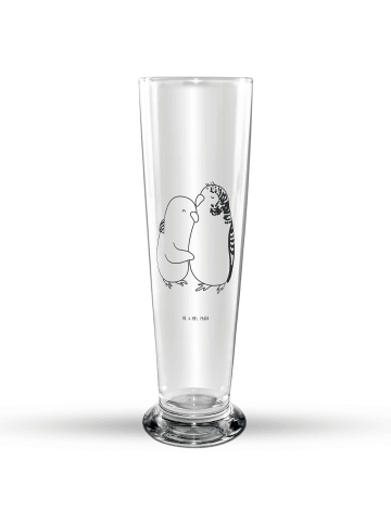 Mr. & Mrs. Panda Bier Glas Wellensittich Liebe ohne Spruch in Transparent