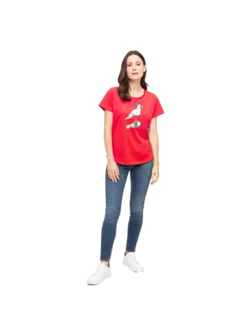 Derbe T-Shirt Sturmmöwe in red/lava smoke