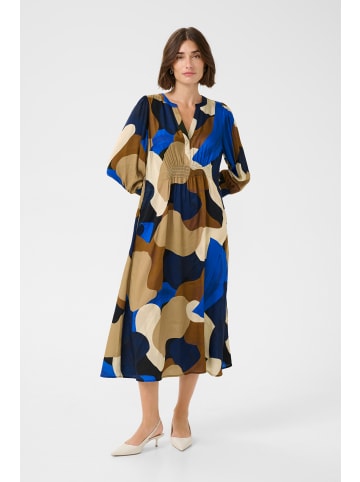 CULTURE Kleid CUdana Relaxed fit in Blue/Brown Art