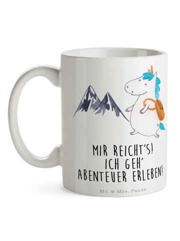 Mr. & Mrs. Panda Mug Einhorn Bergsteiger mit Spruch in Weiß