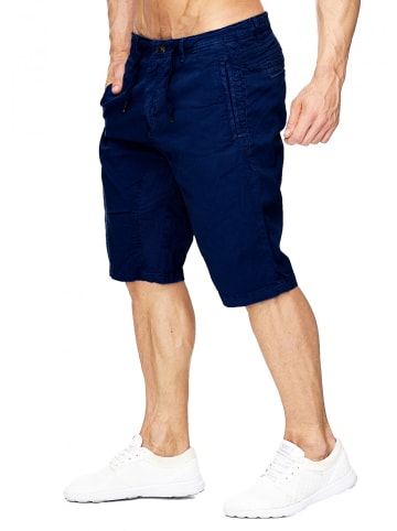 Max Men Bermuda Shorts Stretch 3/4 Chino Hose H1929 in Dunkelblau