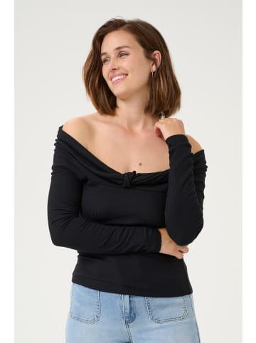 Kaffe Long sleeve blouse KAkayla Slim fit in Black Deep