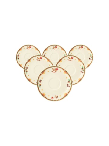 Seltmann Weiden 6er Set Kombi-Untertassen Marieluise Weihnachtsnostalgie ø 15 cm creme in creme