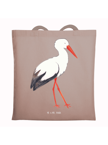 Mr. & Mrs. Panda Shopper Storch ohne Spruch in Braun Pastell
