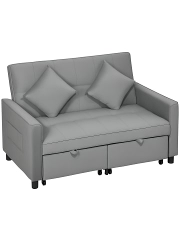 HOMCOM Schlafsofa-140,5L x 90,5B x 89H cm-Grau