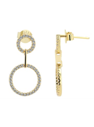 Adeliás Damen Ohrstecker aus 925 Silber mit Zirkonia in gold
