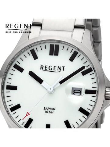 Regent Analog-Armbanduhr Regent Metallarmband silber groß (ca. 40mm)