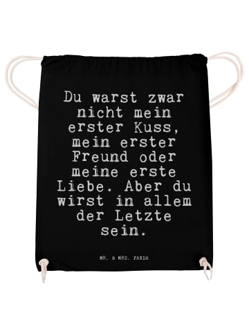 Mr. & Mrs. Panda Beutel Rucksack Du warst zwar nicht... mit Spruch in Schwarz